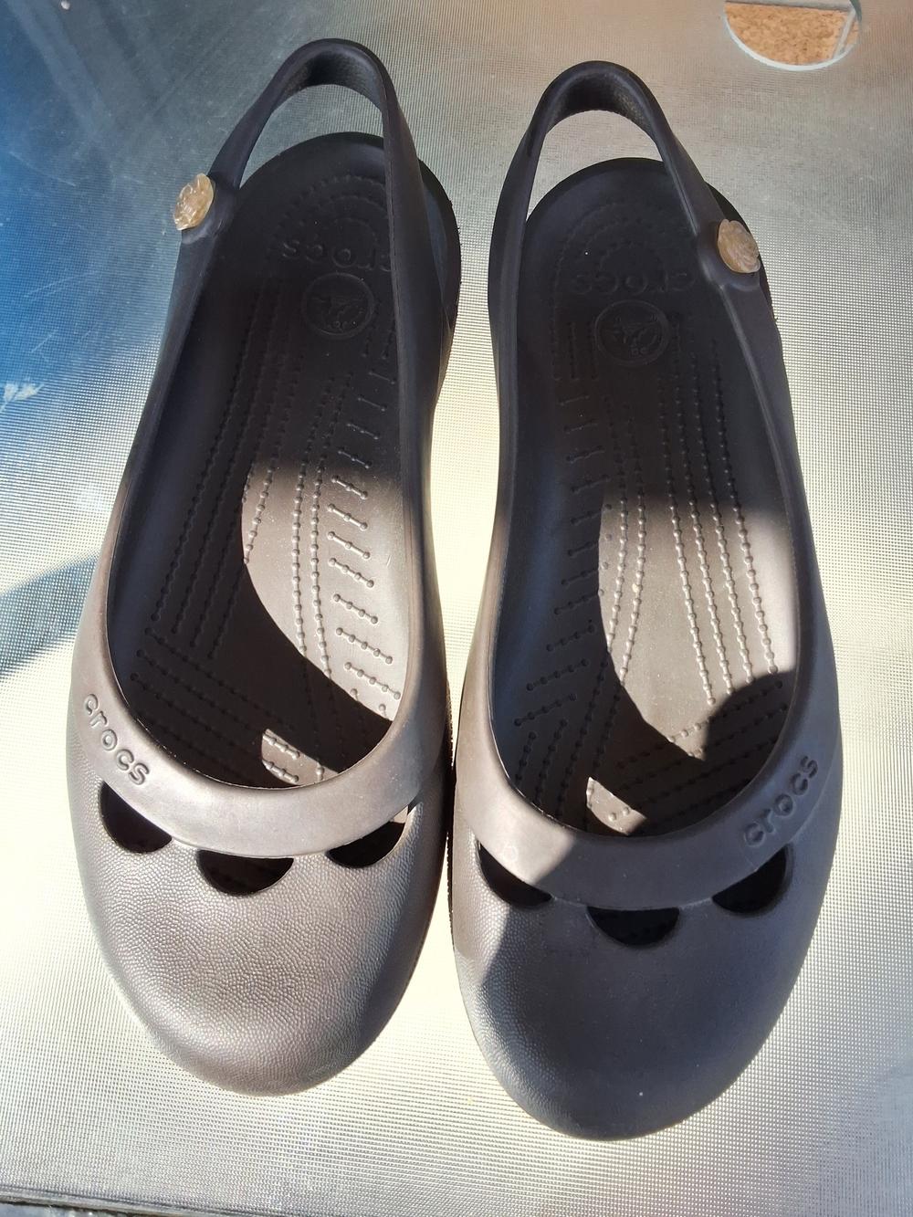 Adult Crocs Brown Mary Jane Slingback Shoes